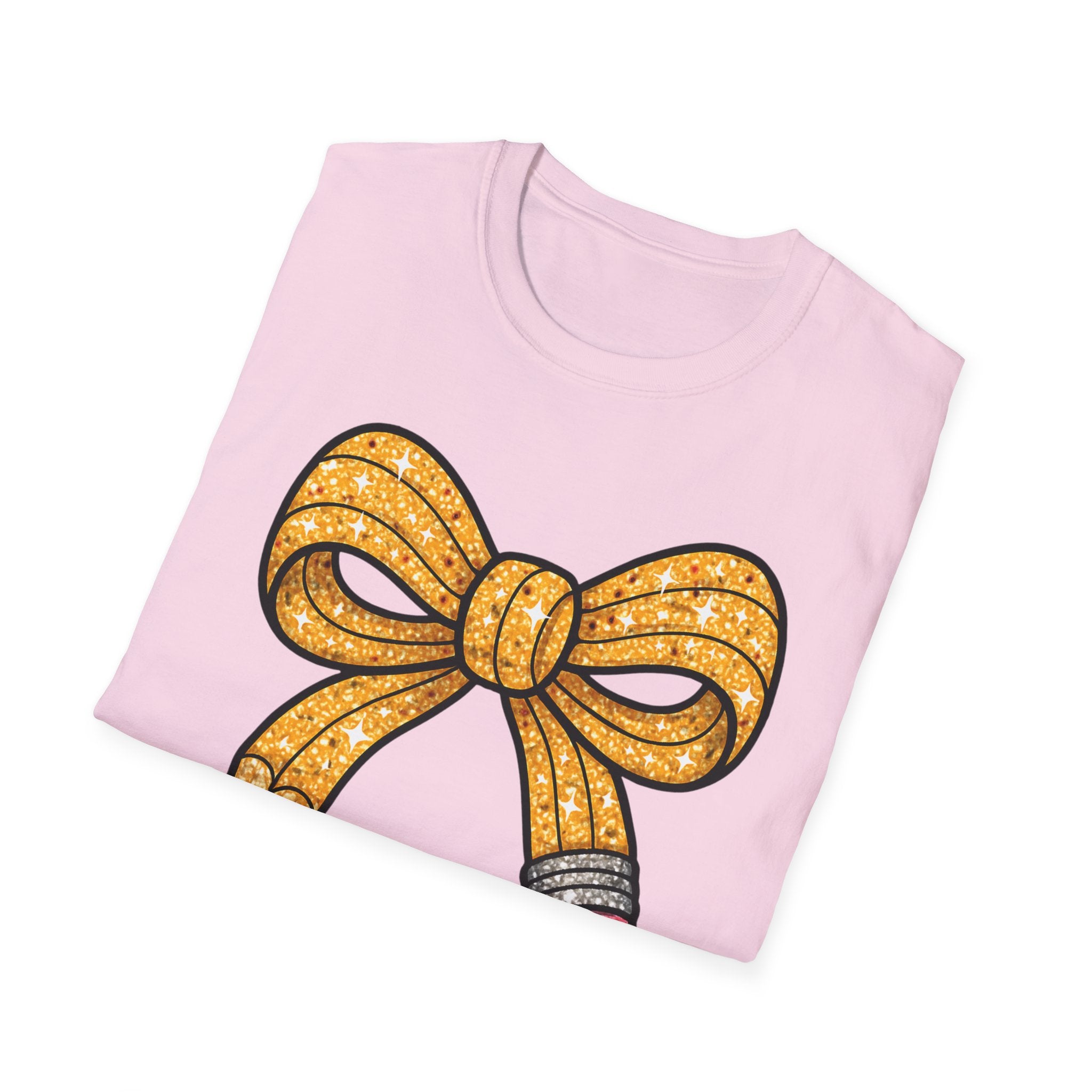 Cute Pencil Bow T-Shirt, Back to School Gift, Teacher Appreciation, Fun Classroom Apparel, Student Style