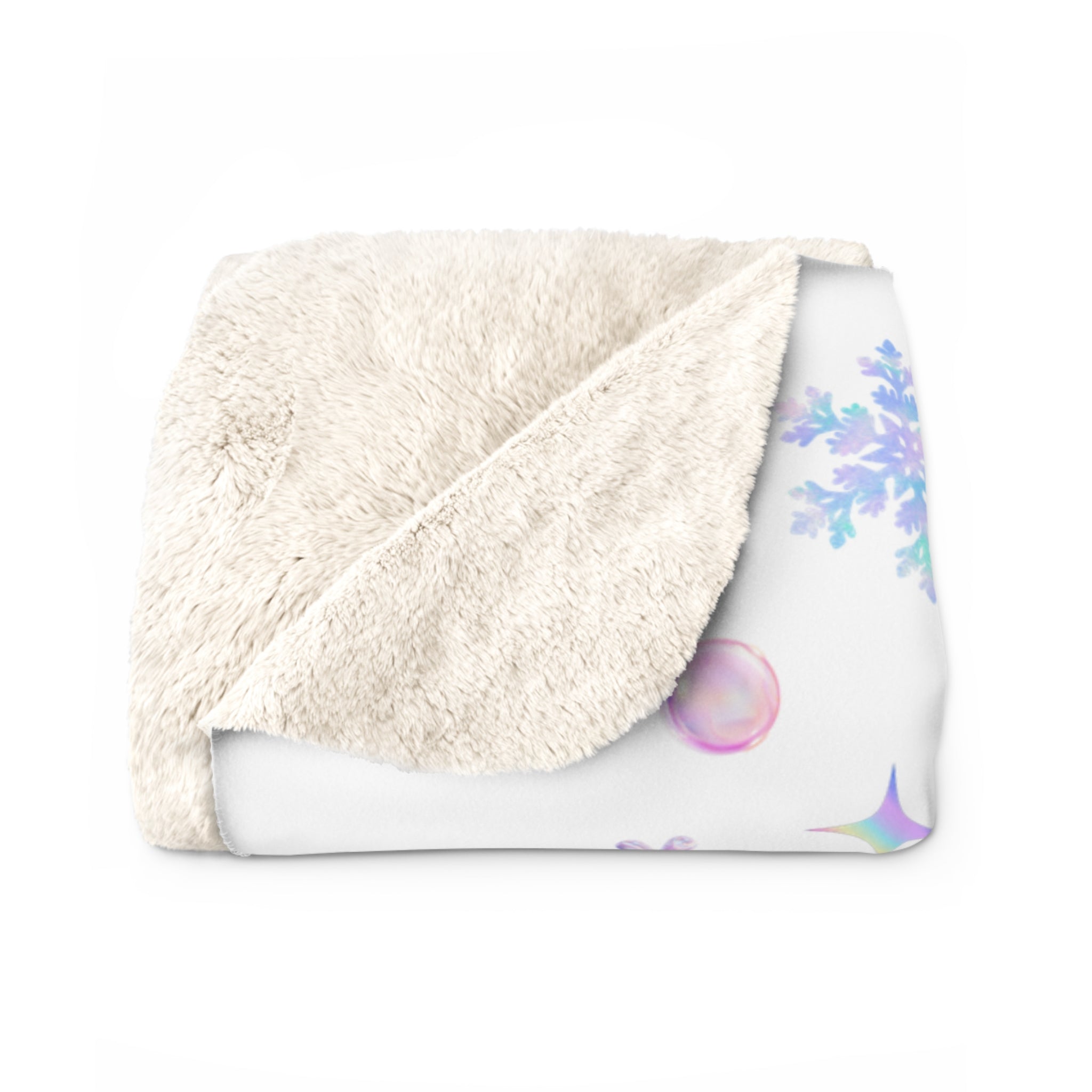 Iridescent Christmas Tree Sherpa Fleece Blanket