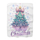 Iridescent Christmas Tree Sherpa Fleece Blanket
