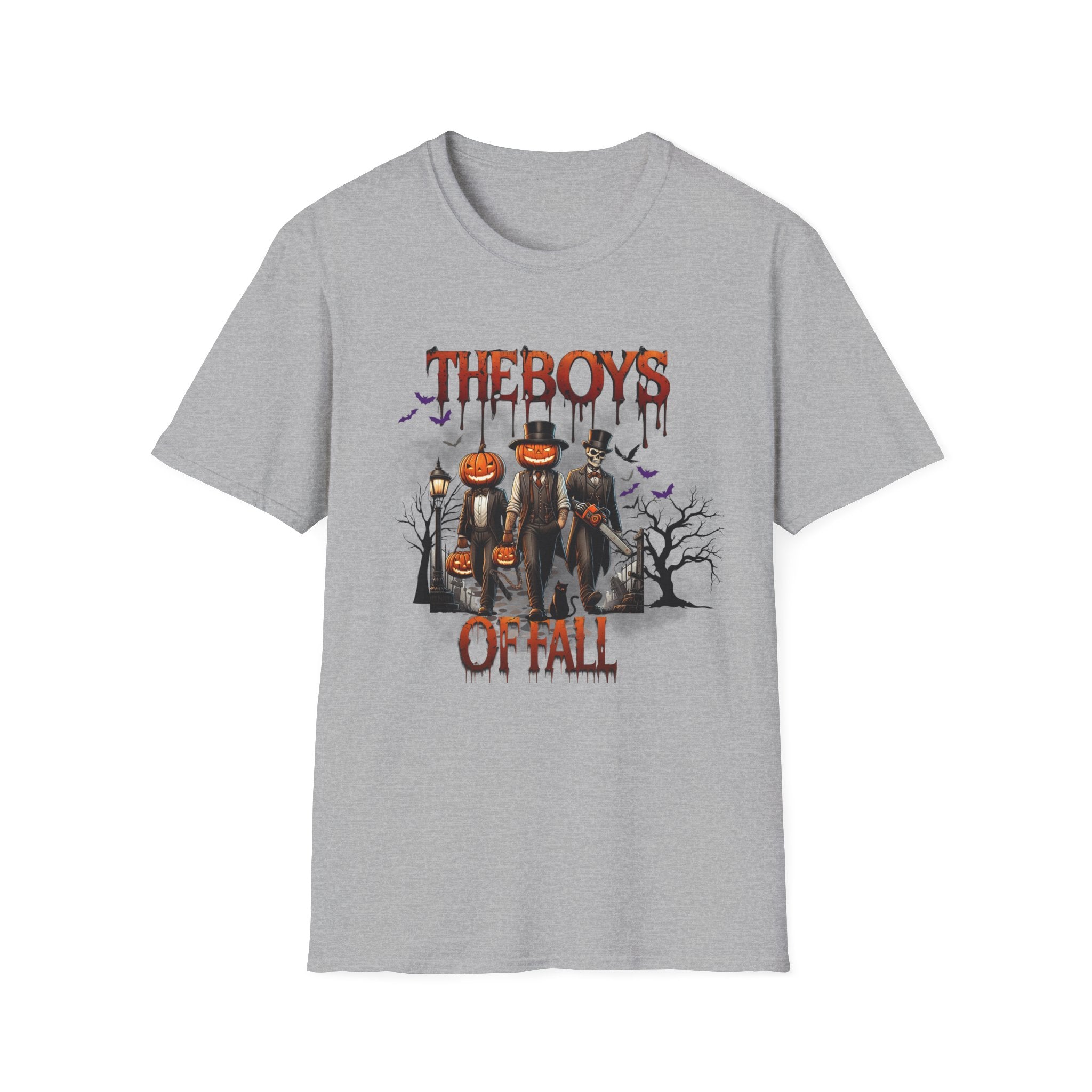 Boys of Fall Halloween Graphic Tee - Unisex Softstyle T-Shirt, Fall Apparel, Spooky Season Top, Pumpkin Shirt, Casual Halloween Shirt