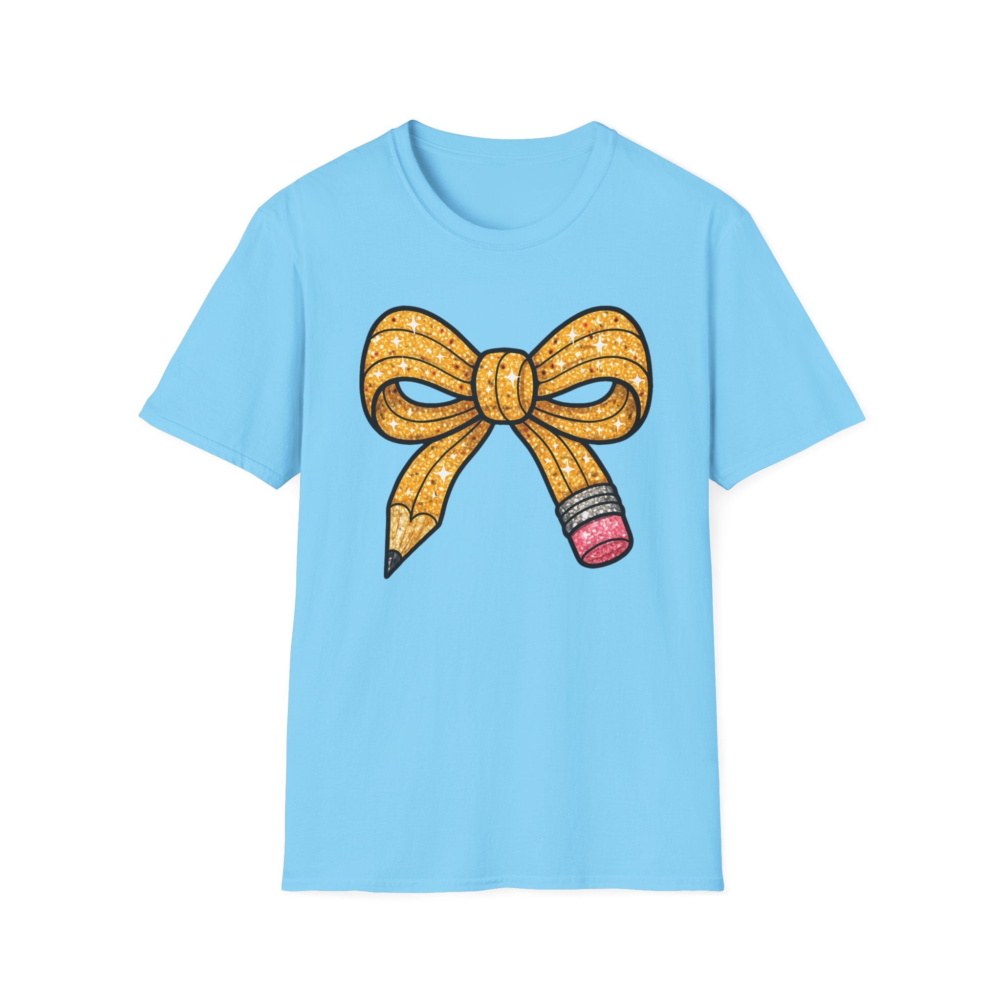 Cute Pencil Bow T-Shirt, Back to School Gift, Teacher Appreciation, Fun Classroom Apparel, Student Style