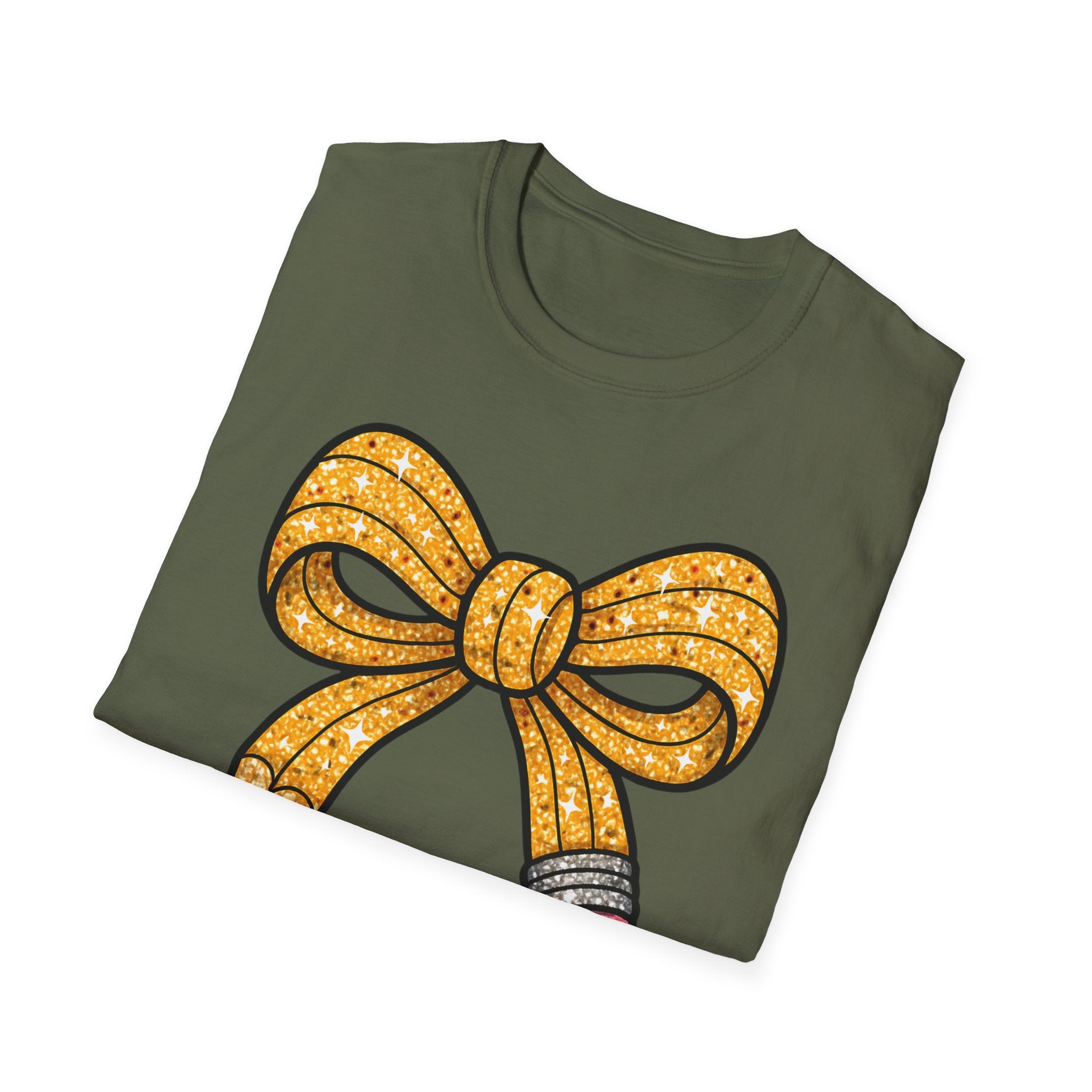Cute Pencil Bow T-Shirt, Back to School Gift, Teacher Appreciation, Fun Classroom Apparel, Student Style