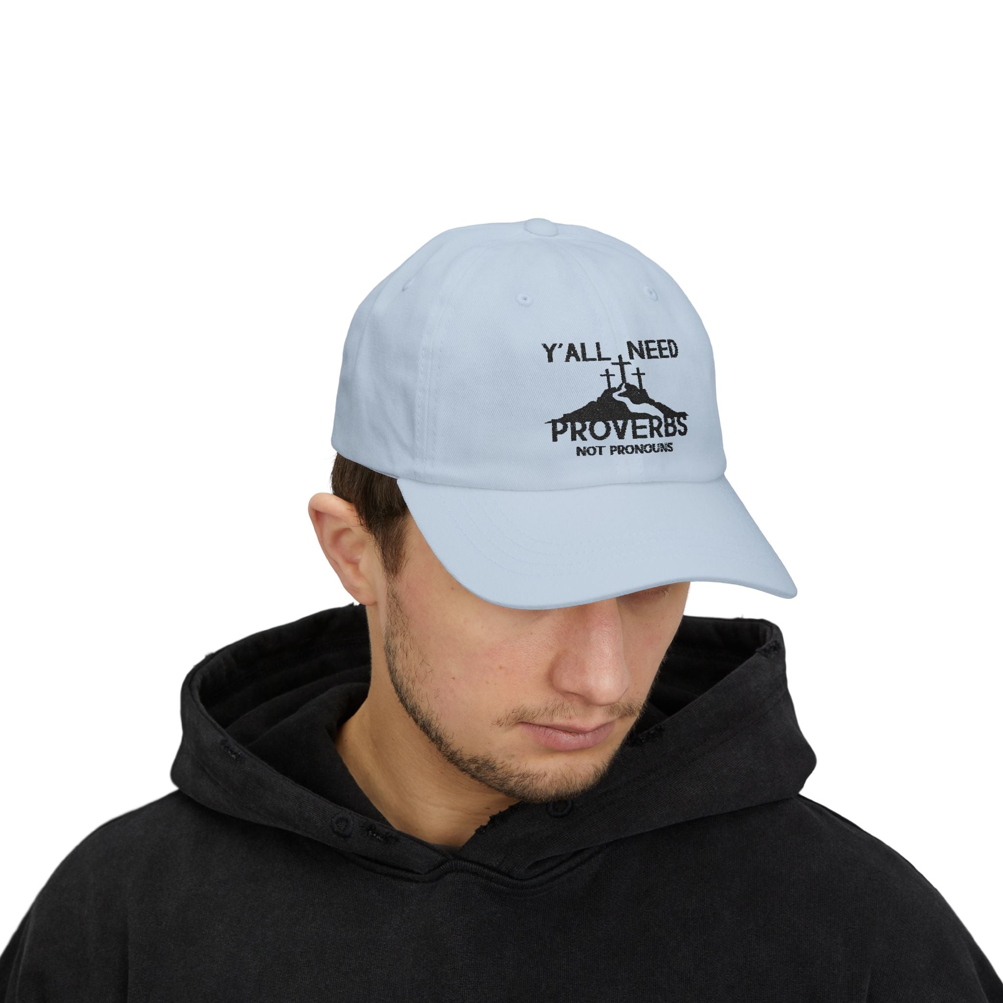 Faith-Inspired Dad Cap: Y'all Need Proverbs, Adjustable White Hat, Christian Gift, Casual Wear for Dads, Summer Style, Father's Day