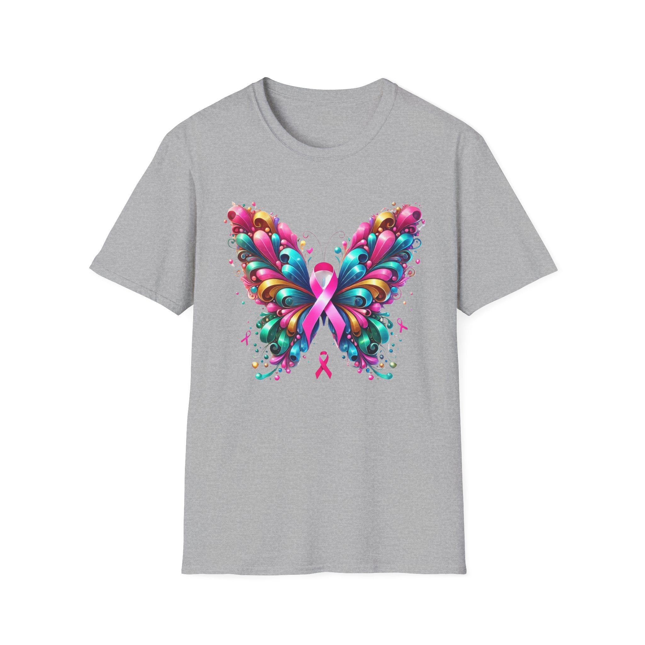 Colorful Butterfly Awareness T-Shirt | Breast Cancer Awareness, Supportive Gift, Unisex Tee, Summer Outfit, Graphic Shirt
