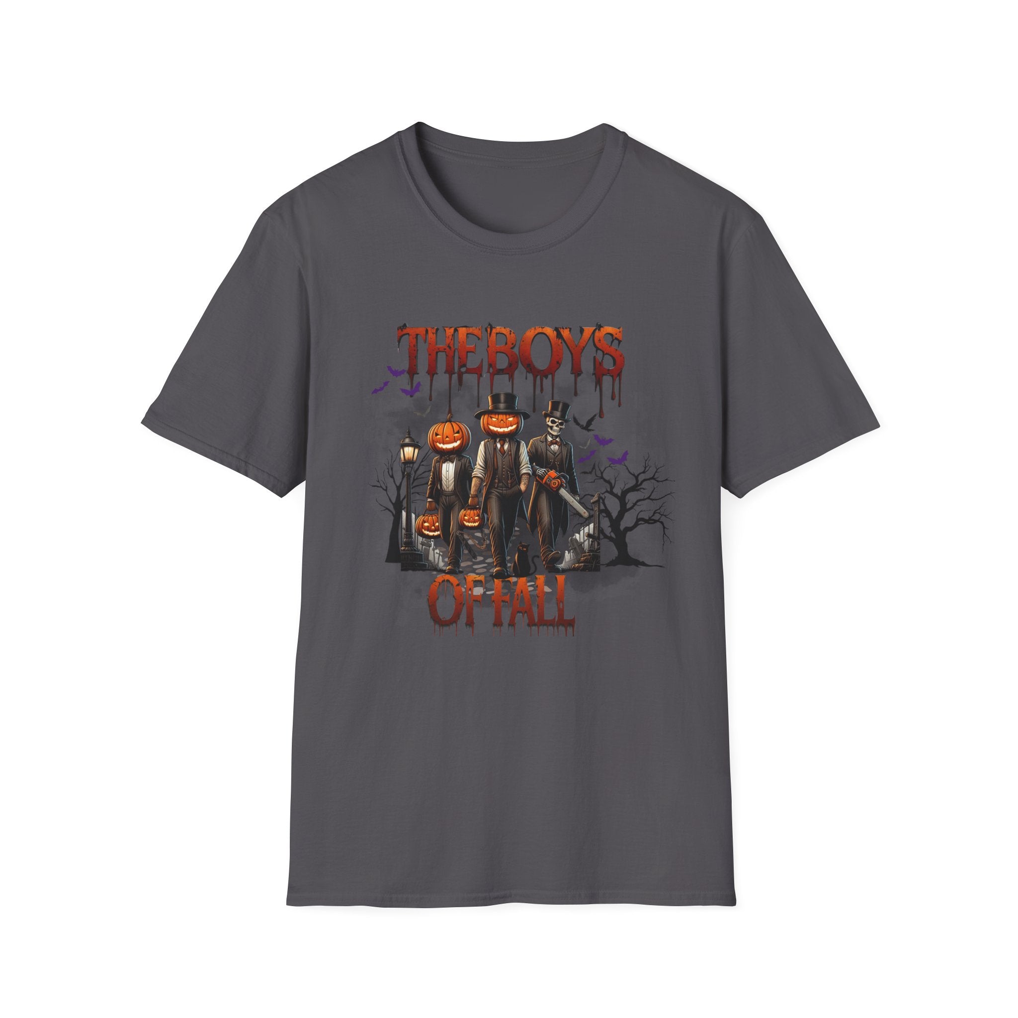 Boys of Fall Halloween Graphic Tee - Unisex Softstyle T-Shirt, Fall Apparel, Spooky Season Top, Pumpkin Shirt, Casual Halloween Shirt