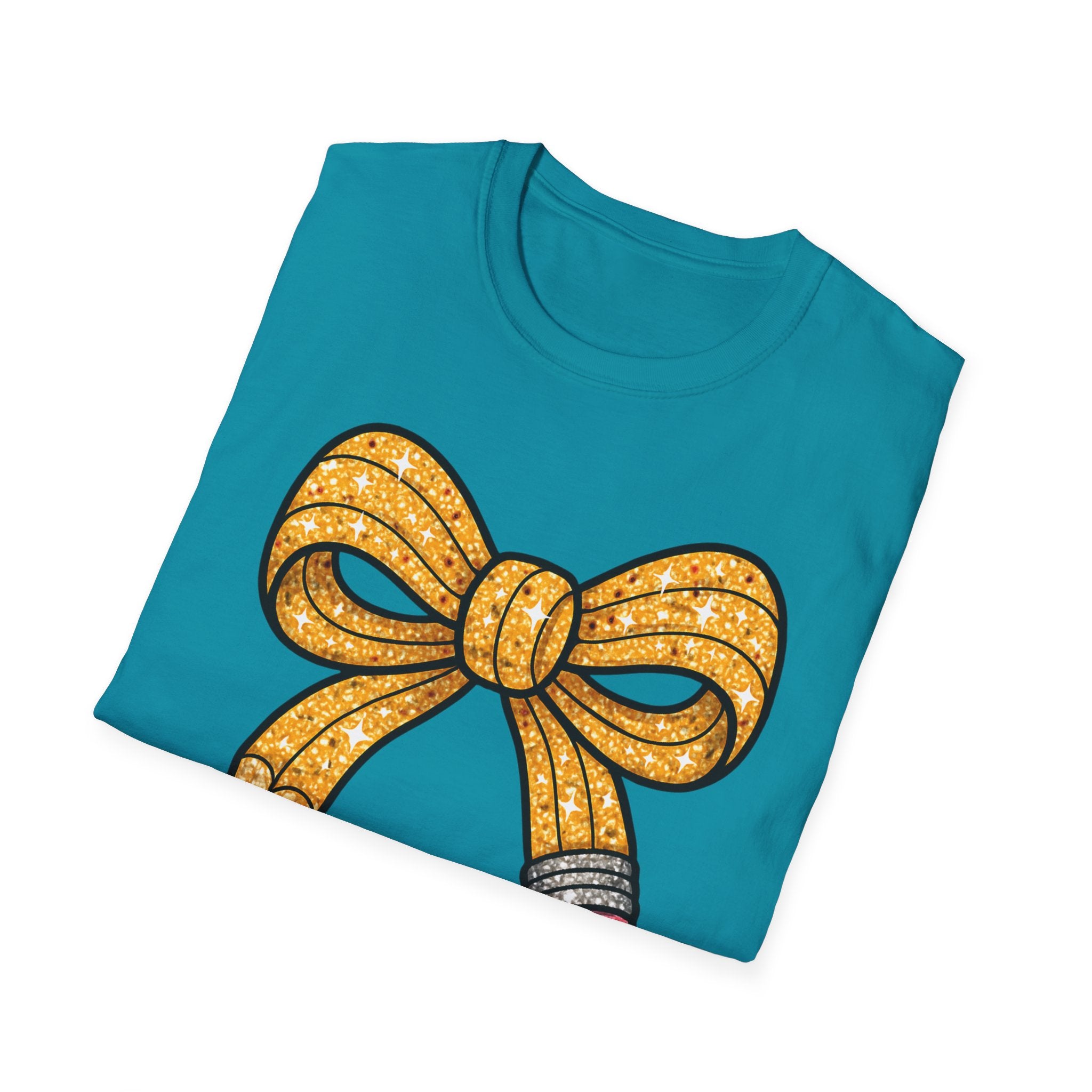 Cute Pencil Bow T-Shirt, Back to School Gift, Teacher Appreciation, Fun Classroom Apparel, Student Style
