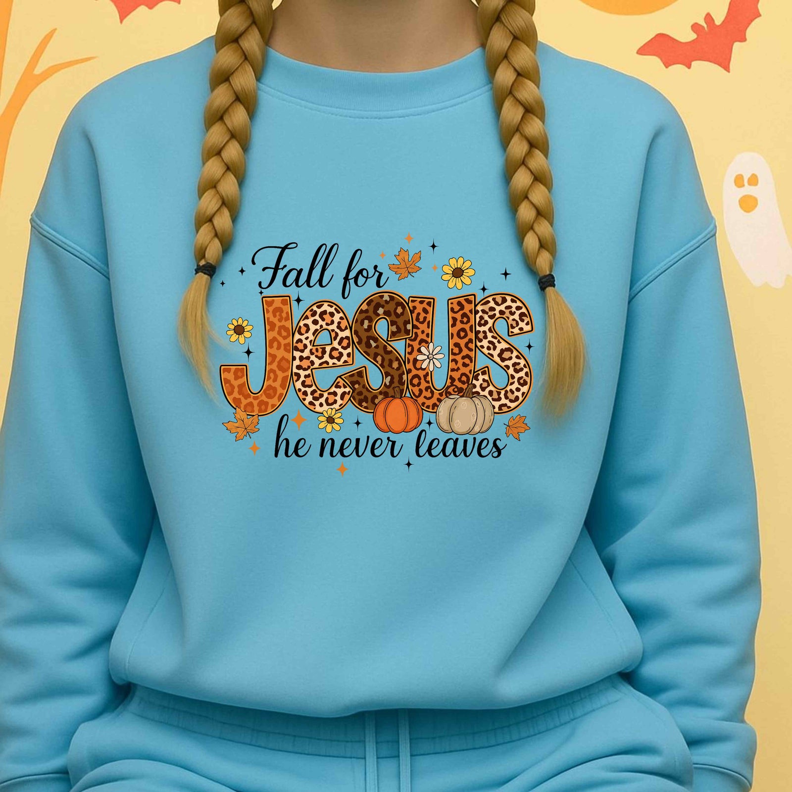 Faith-Inspired Fall for Jesus Crewneck Sweatshirt - Cozy Christian Apparel, Autumn Fashion Gift, Believers Sweater, Religious Winter Top,