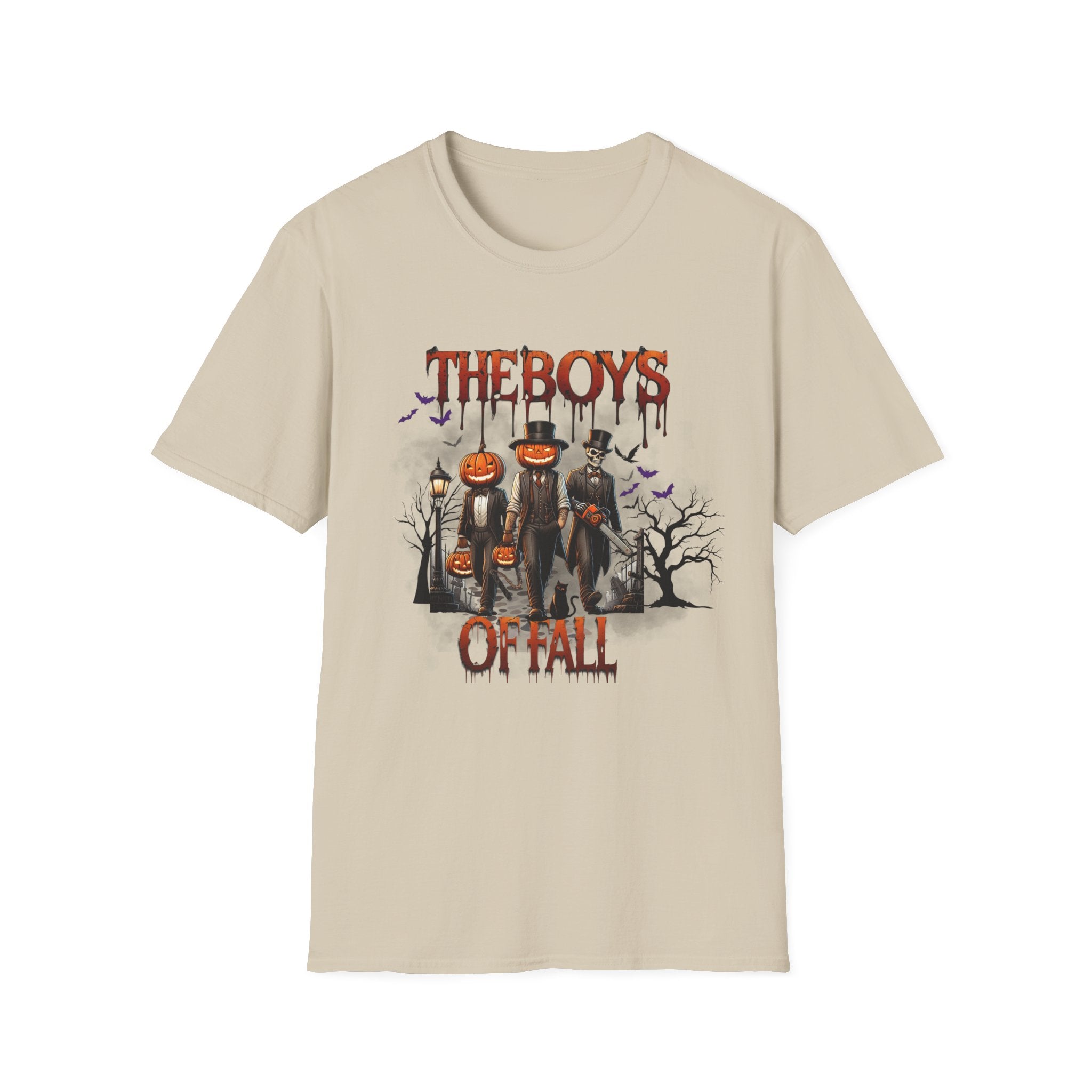 Boys of Fall Halloween Graphic Tee - Unisex Softstyle T-Shirt, Fall Apparel, Spooky Season Top, Pumpkin Shirt, Casual Halloween Shirt