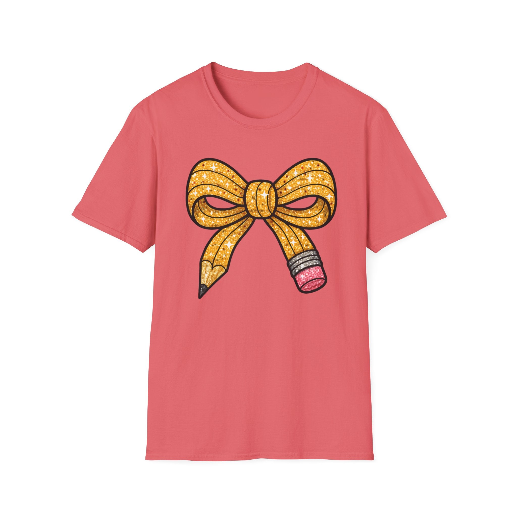 Cute Pencil Bow T-Shirt, Back to School Gift, Teacher Appreciation, Fun Classroom Apparel, Student Style