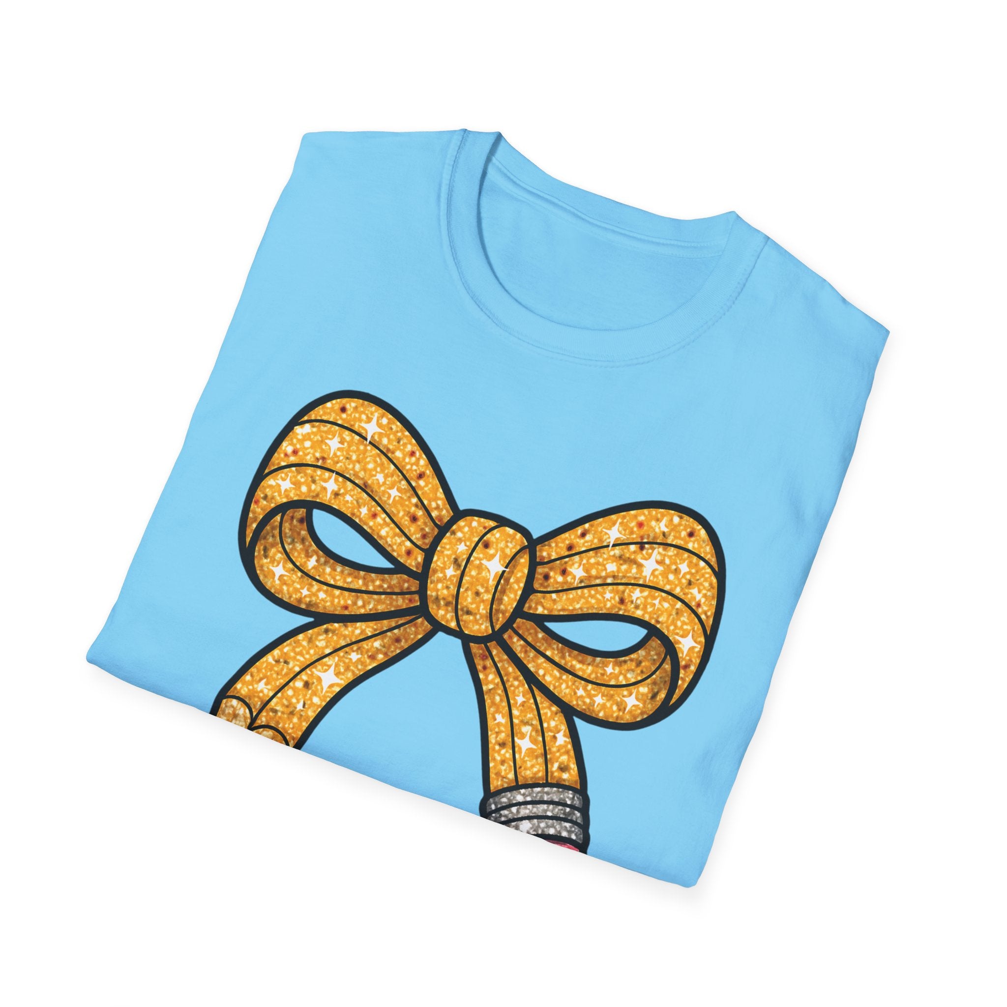 Cute Pencil Bow T-Shirt, Back to School Gift, Teacher Appreciation, Fun Classroom Apparel, Student Style
