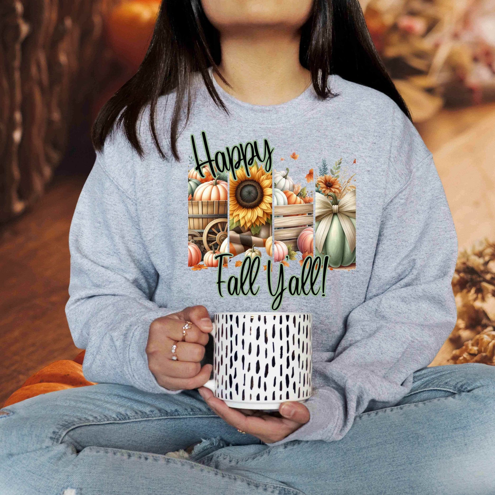 Autumn Vibes Crewneck Sweatshirt | Cozy Fall Sweatshirt, Pumpkin Sweater, Seasonal Apparel, Thanksgiving Gift