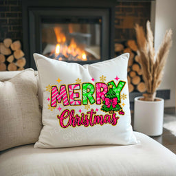 Merry Christmas Pillow, Festive Home Decor, Holiday Cushion, Seasonal Throw Pillow, Winter Decoration, Gift for Christmas