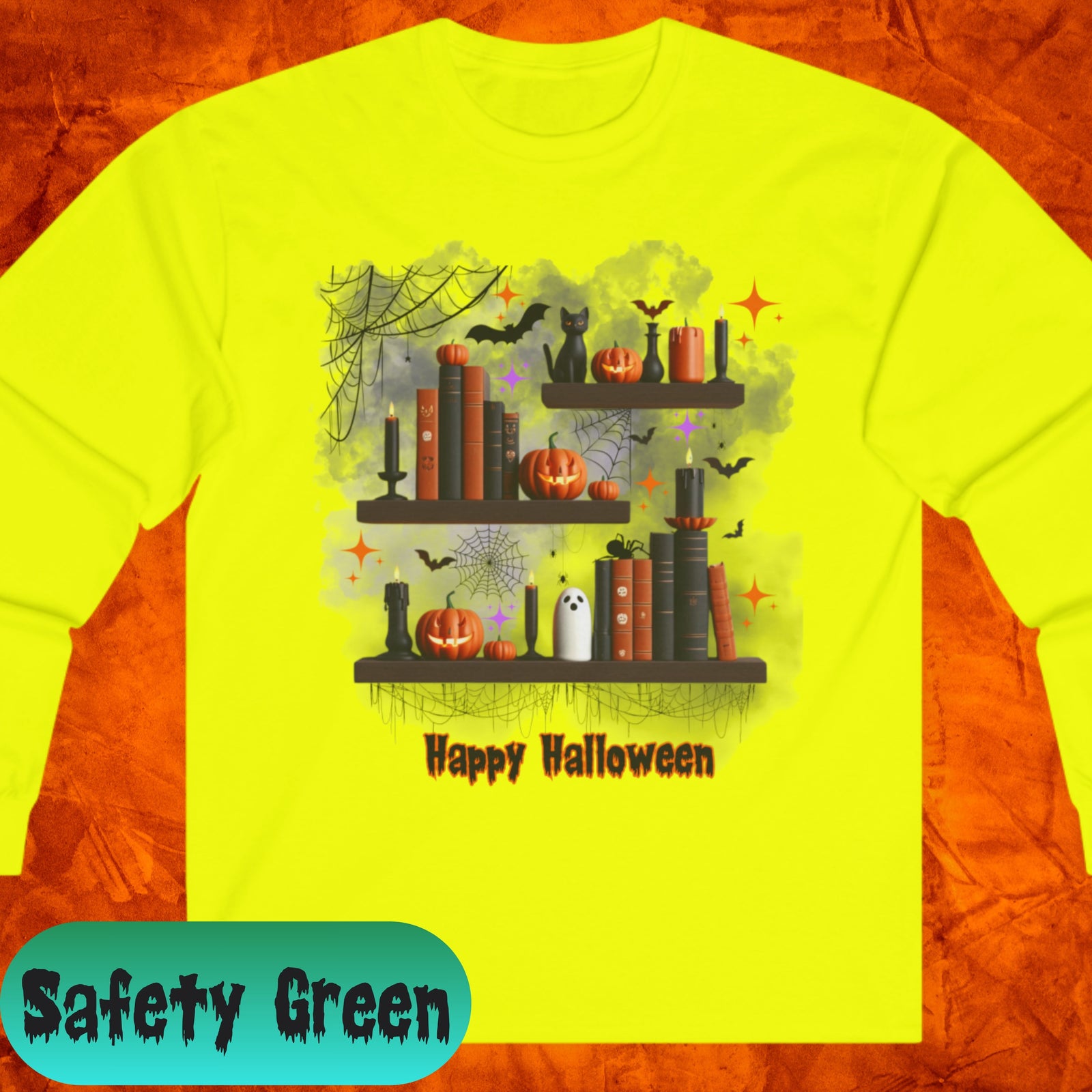Happy Halloween Long Sleeve Tee, Stylish Fall Fashion Shirt, Seasonal Costume Apparel, Halloween Layering Top, Holiday Unisex Cotton Tee