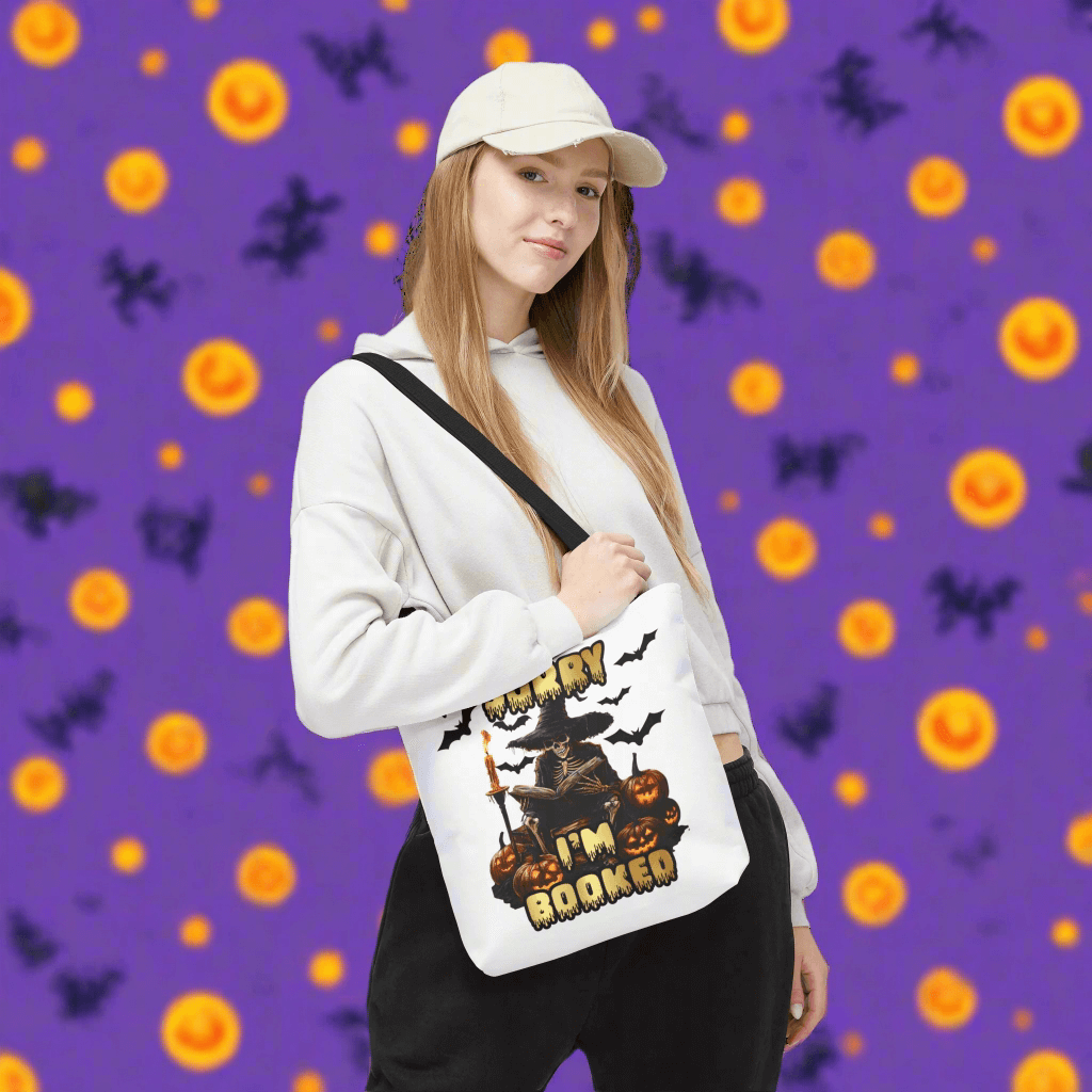 Spooky Halloween Tote Bag, Fall Accessory, Trick-or-Treat Bag, Festival Tote, October Decor, Halloween-Themed Pumpkin Print